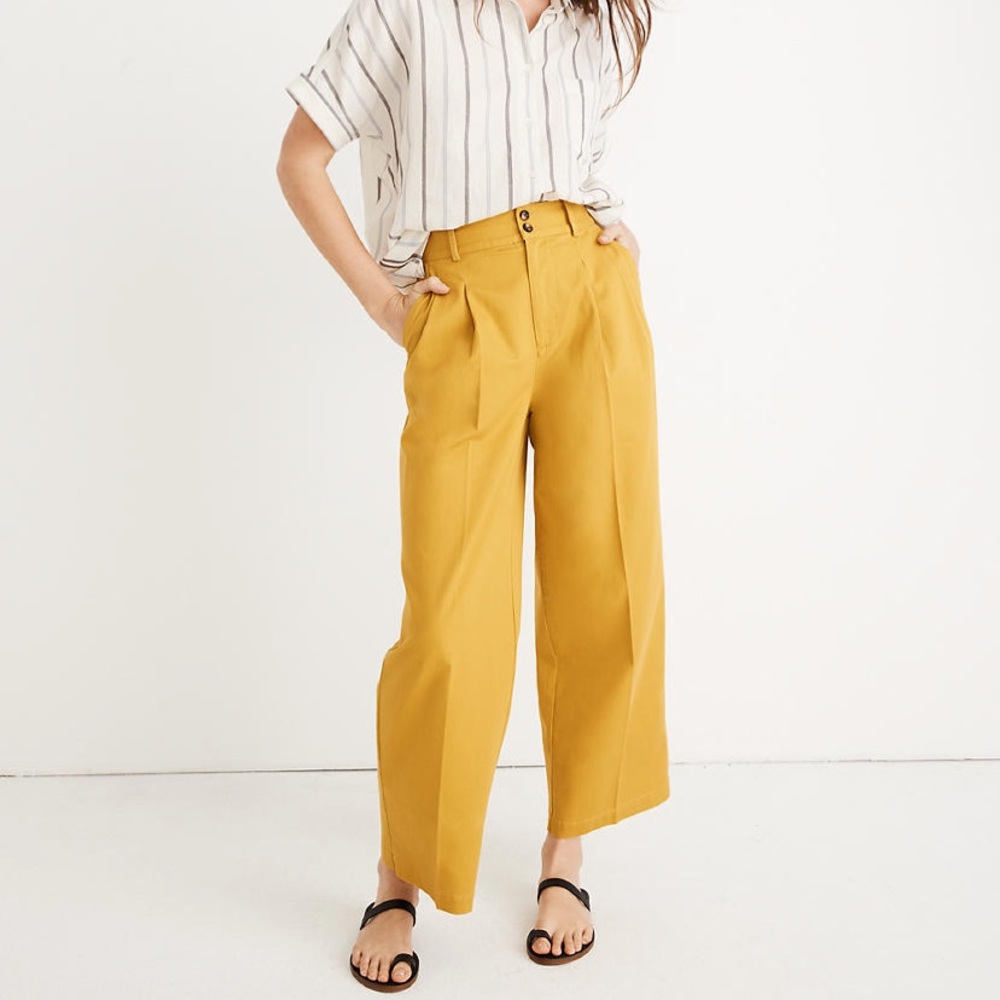 Madewell Petite Pleated Wide-Leg Pants